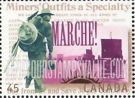 FindYourStampsValue: Miners trekking to gold fields, boats on Lake Laberge.