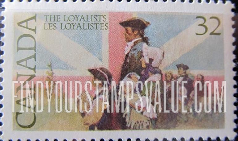 FindYourStampsValue: Loyalists, British Flag (1606-1801)