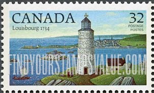 FindYourStampsValue: Lighthouses: Louisbourg, 1734