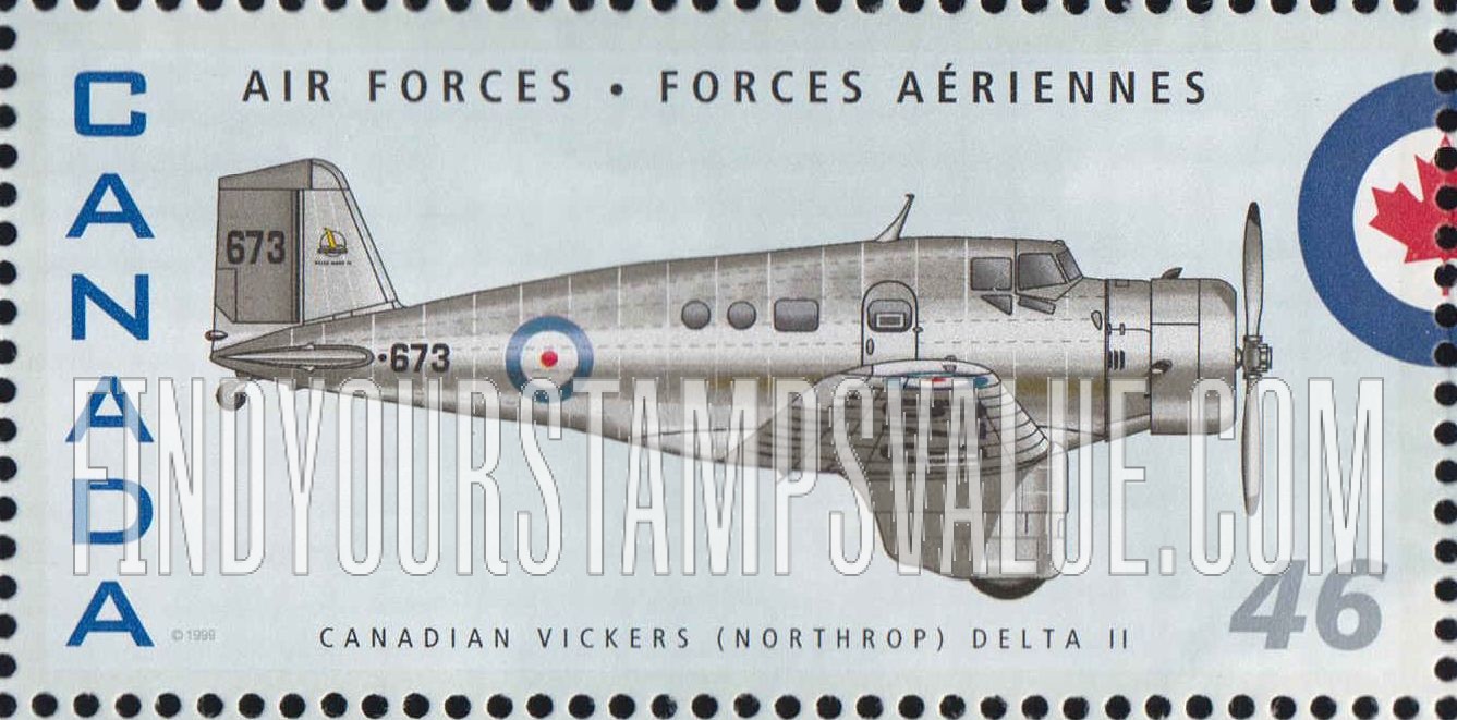 FindYourStampsValue: Canadian Vickers (Northrop) Delta II.