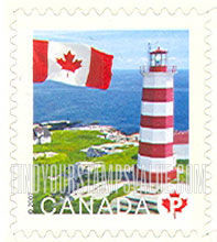 FindYourStampsValue: Flag and Sambro Island Lighthouse, Nova Scotia