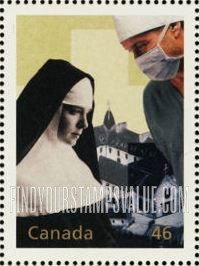 FindYourStampsValue: Social Progress: Nun, doctor, hospital.