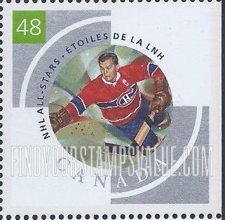 FindYourStampsValue: National Hockey League Stars: Bill Durnan (green panel)