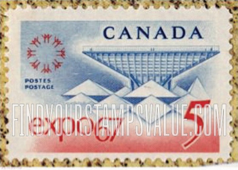 FindYourStampsValue: EXPO’67 Emblem and Canadian Pavilion
