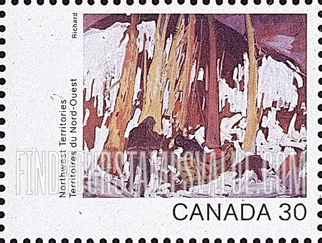 FindYourStampsValue: Along Great Slave Lake, by Rene Richard