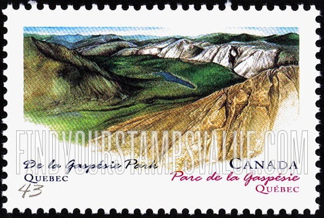 FindYourStampsValue: Canada Day: Provincial and Territorial Parks: De la Gaspesie, Quebec