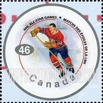 FindYourStampsValue: Famous NHL players: Doug Harvey (Canadiens jersey No. 2).