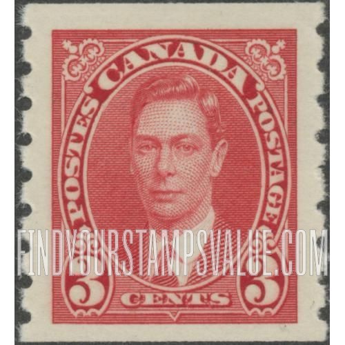 FindYourStampsValue: Coil Stamps: George VI Types of 1937