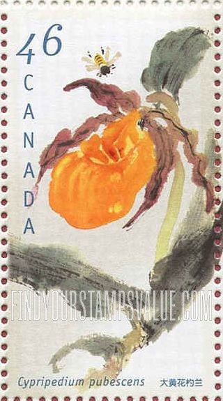 FindYourStampsValue: Cypripedium pubescens, by Chow