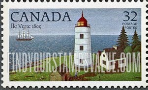 FindYourStampsValue: lighthouses: Ile Verte, 1809