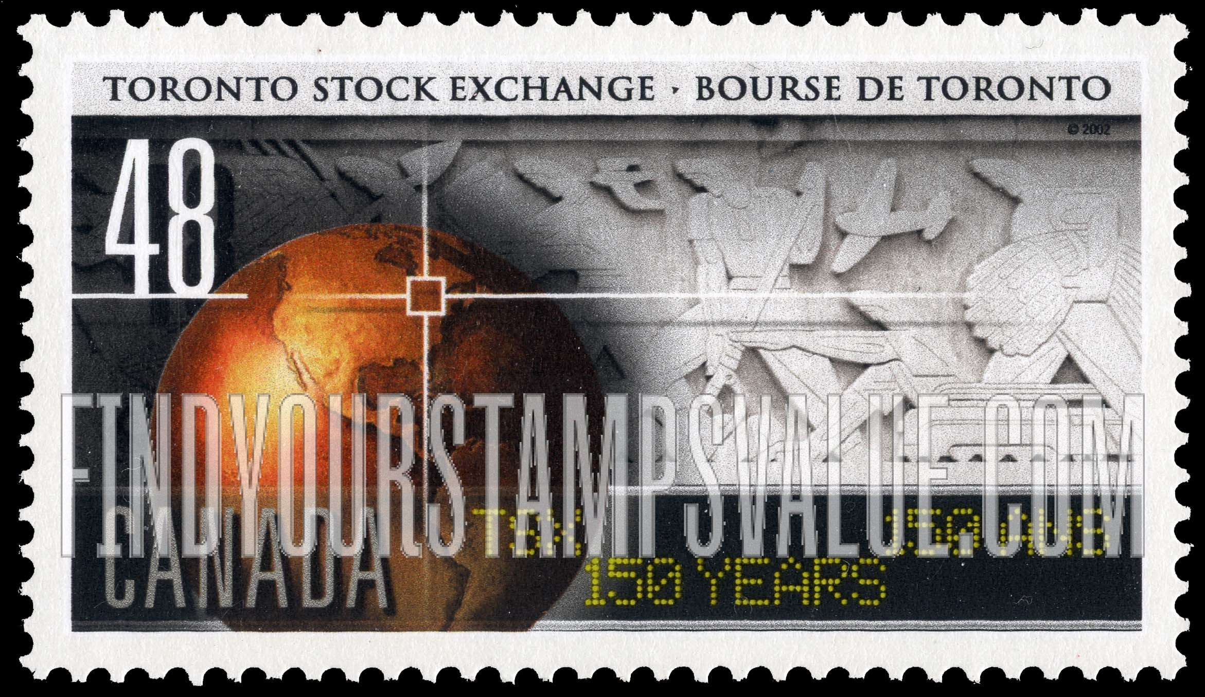 FindYourStampsValue: Toronto Stock Exchange, 150th Anniversary