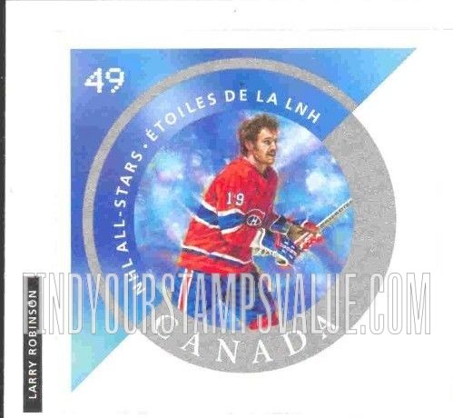 FindYourStampsValue: National Hockey League Stars: Larry Robinson (blue background)