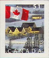 FindYourStampsValue: Flag and Houses, New Glasgo, Prince Edward Island