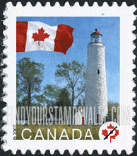 FindYourStampsValue: Flag and Point Clark Lighthouse, Ontario