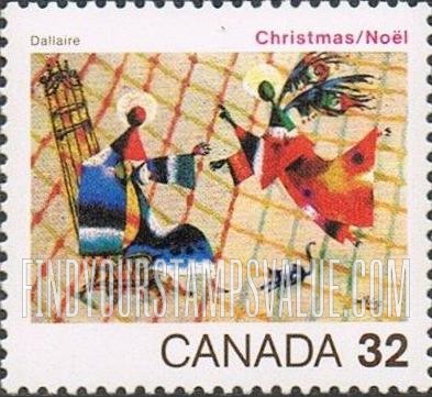 FindYourStampsValue: Christmas: he Annunciation, by Jean Dallaire.