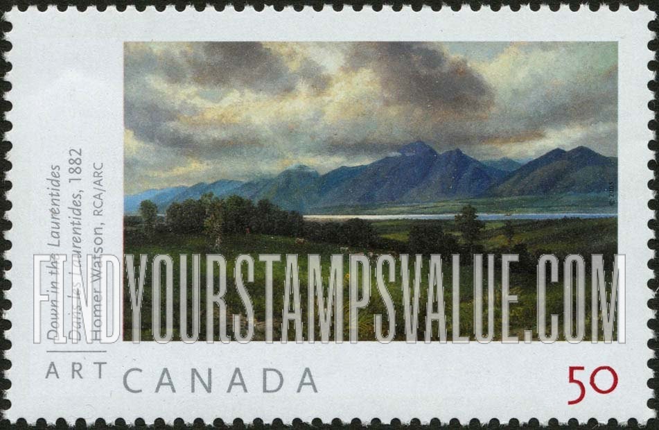 FindYourStampsValue: Paintings by Homer Watson (1855- 1936): Down in the Laurentides
