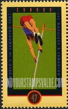 FindYourStampsValue: Eighth International Amateur Athletic Federation World  Championships,Edmonton: Pole vault
