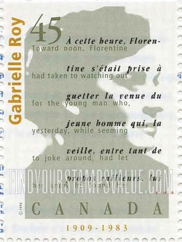 FindYourStampsValue: Authors: Gabrielle Roy (1909-83)