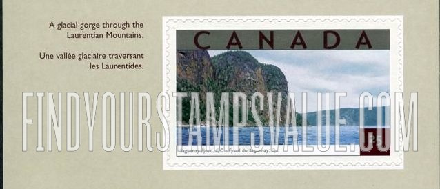 FindYourStampsValue: Tourist Attractions Type of 2001: Saguenay Fjord, Quebec