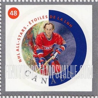 FindYourStampsValue: National Hockey League Stars: Guy Lafleur (Montreal Canadiens jersey No. 10).
