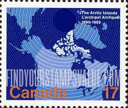 FindYourStampsValue: Map of Canada Showing Arctic Islands