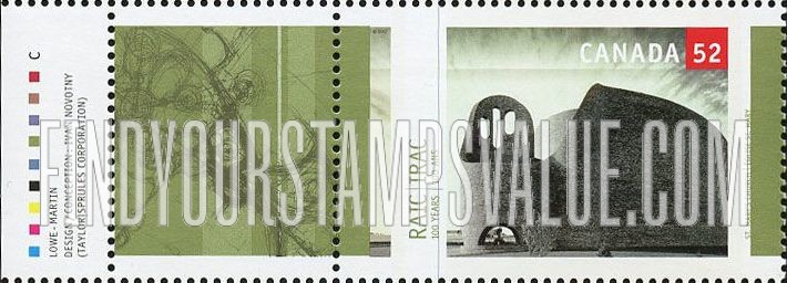 FindYourStampsValue: Royal Architectural Institute of Canada:  St.Mary’s Church, by Douglas Cardinal.