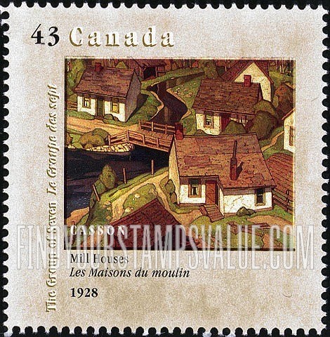 FindYourStampsValue: Mill Houses, by Alfred J. Casson.