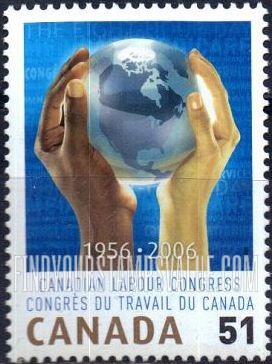 FindYourStampsValue: Canadian Labor Congress, 50th Anniversary