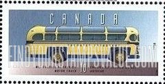 FindYourStampsValue: 1950 Motor Coach Industries Courier 50 Skyview bus