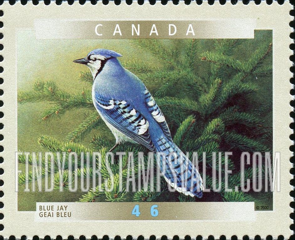FindYourStampsValue: Bird Type of 1996: Blue Jay