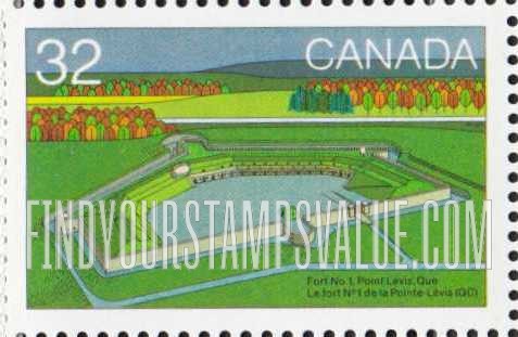 FindYourStampsValue: Fort No. 1, Point Levis, Quebec.