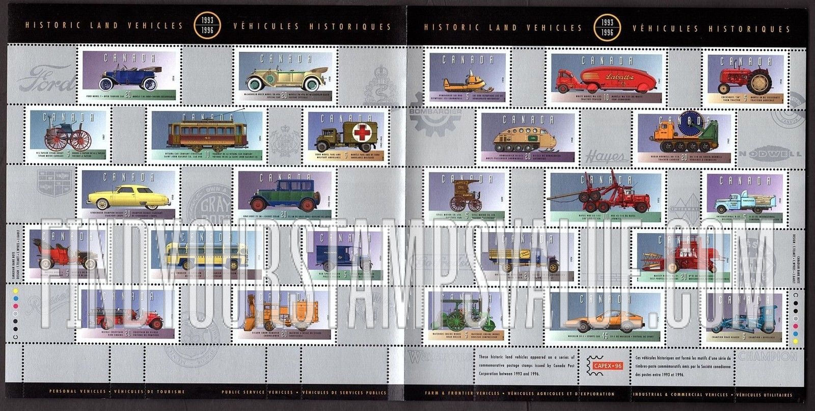 FindYourStampsValue: Historic Vehicles Type of 1993