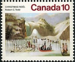 FindYourStampsValue: The Ice Cone, Montmorency Falls, by Robert C.Todd.