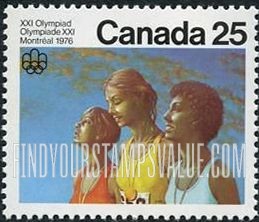 FindYourStampsValue: 1976 Olympic Games ceremonies: Women athletes receiving Olympic medals