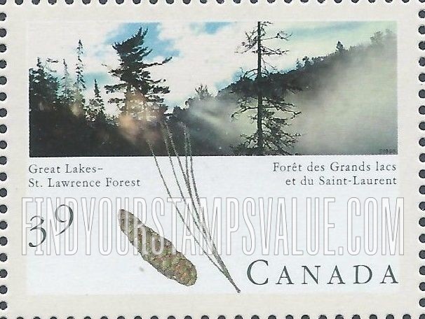 FindYourStampsValue: Canadian Forests: Great Lakes-St. Lawrence