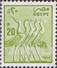 FindYourStampsValue: Five wading birds, bas-relief - خمسة طيور خواضة، نقش غائر