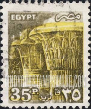 FindYourStampsValue: Temple of Karnak carved capitals - نقوش على أعمدة معبد الكرنك