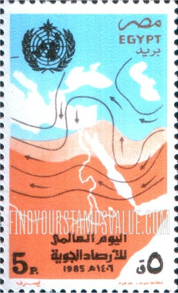 FindYourStampsValue: UN day, meteorology day - يوم الأمم المتحدة ويوم الأرصاد الجوية