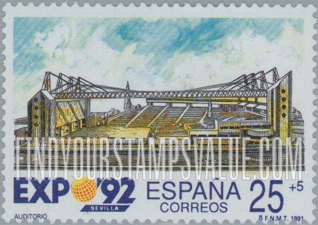 FindYourStampsValue: Semi-Postal: Expo β92, Seville, Amphitheater
