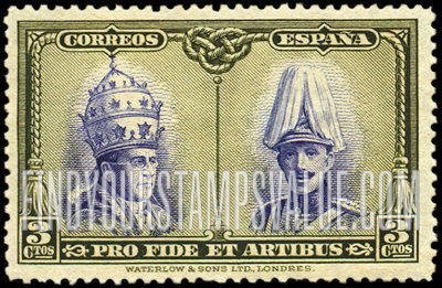 FindYourStampsValue: Semi-Postal: Catacombs Restoration, Toledo, Pope Pius XI and King Alfonso XIII