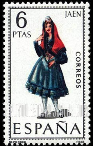 FindYourStampsValue: Regional Costumes Issue: Woman from Jaen