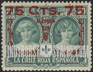 FindYourStampsValue: Semi-Postal: Coronation Silver Jubilee, Princesses María Cristina and Beatrice