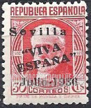FindYourStampsValue: Revolutionary Overprints, Nationalist (Revolutionary) Forces, Seville: Pablo Iglesias