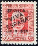 FindYourStampsValue: Revolutionary Overprints, Nationalist (Revolutionary) Forces, Seville: Pablo Iglesias
