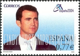 FindYourStampsValue: España 2004 International Philatelic Exhibition. Royalty: Prince Felipe