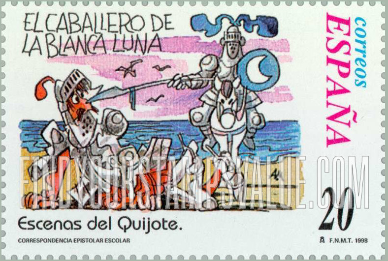 FindYourStampsValue: Letter Writing, Scenes from “Don Quixote”: “El caballero de la blanca luna”