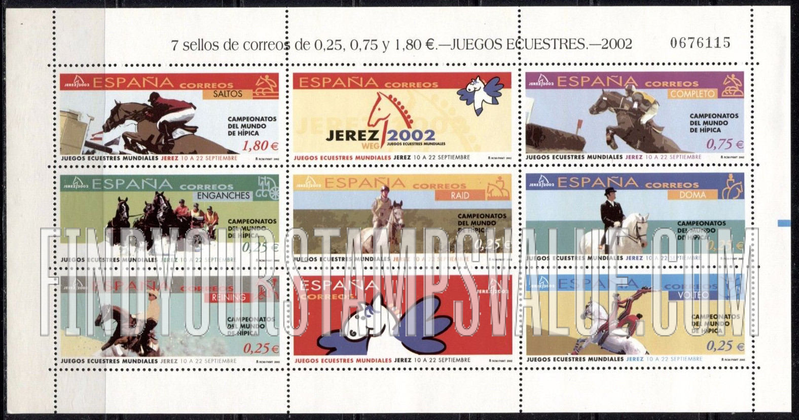 FindYourStampsValue: World Equestrian Games: Illustration reduced