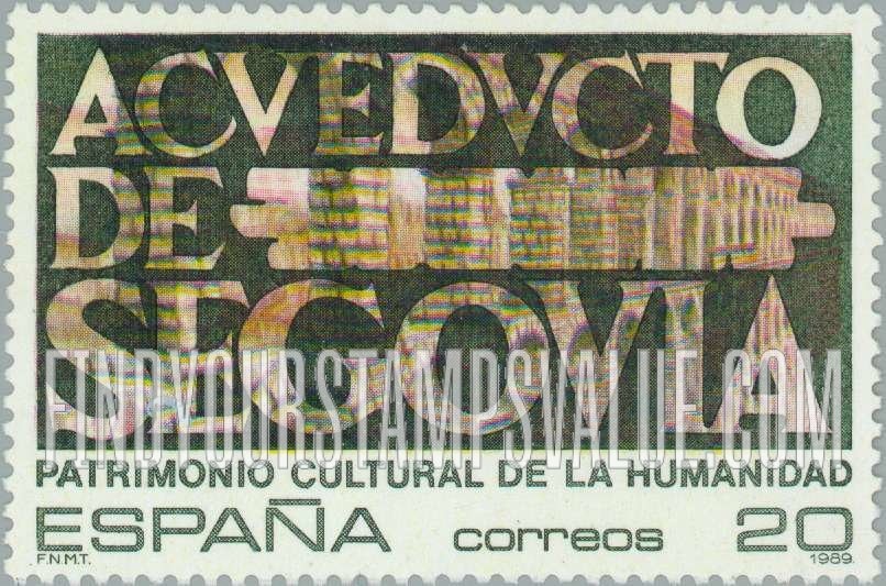 FindYourStampsValue: Sites on the UNESCO World Heritage List: Roman aqueduct, Segovia
