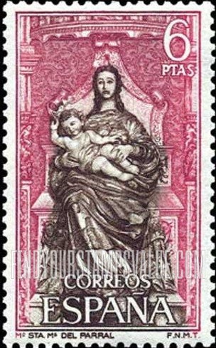 FindYourStampsValue: Madonna & Child, statue from main altar