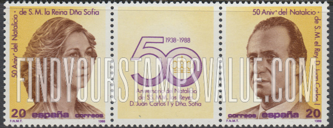 FindYourStampsValue: HRH Sofia and Juan Carlos, 50th Birth Anniversary